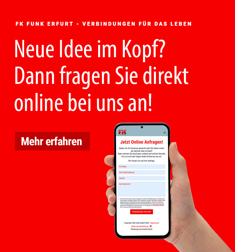 Mobiler Header Onlineanfrage